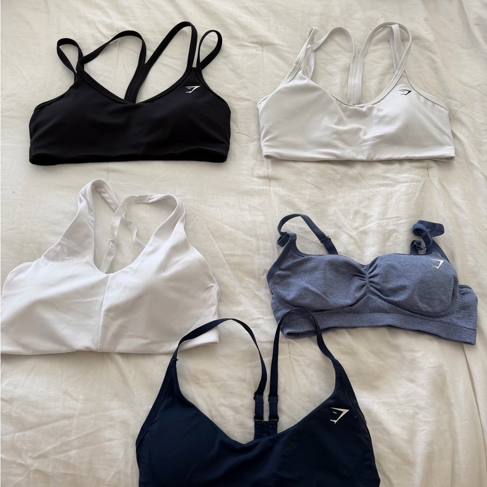 Gymshark Sports Bras - Black, White, Blue